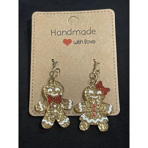 Christmas Gingerbread Cookies Drop Earrings New